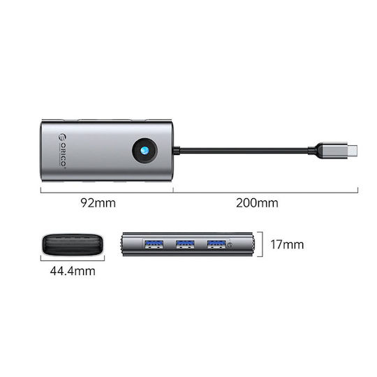 Orico PW11 6in1 USB-C Docking Station with HDMI 4K PD Grey