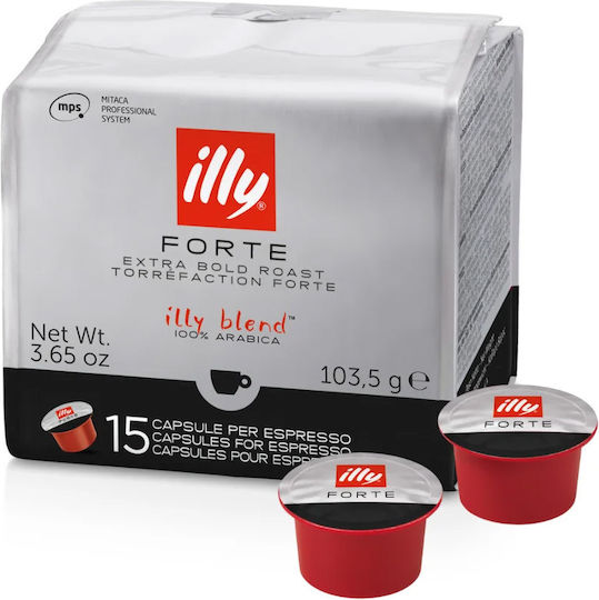 Illy Capsules Espresso Forte Compatible with Machine Mitaca 15caps,tobolek