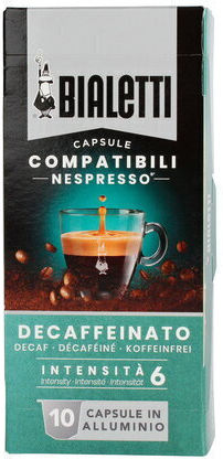 Bialetti Капсули Еспресо Декафеинирано Безкофеинов Съвместими с машина Nespresso 10капси
