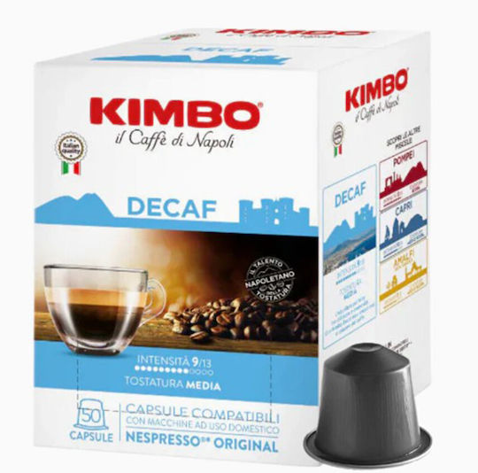 Kimbo Capsules Espresso Decaffeine Compatible with Machine Nespresso 50caps,tobolek