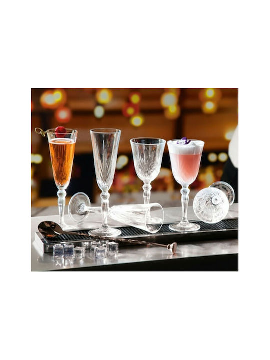 RCR Set of Glasses for White and Red Wine made of Glass in Red Color Stemmed 270ml 6pcs