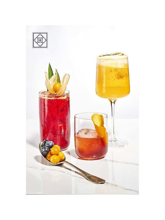 Espiel Iconic Set of Glasses for White and Red Wine made of Glass in Red Color 6pcs