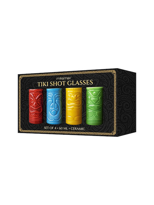 Mikamax Set Glasses Shooters / Cocktail/Drinking / Water from Ceramic 4 Pieces