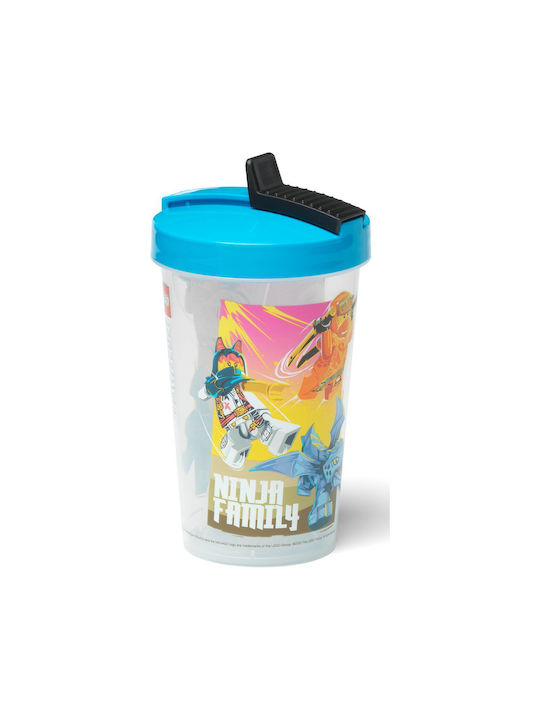 LEGO Ninjago Glas Wasser aus Plastik mit Strohhalm 500ml