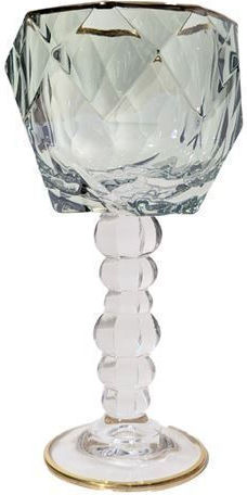 Griffe Montenapoleone Glass for White Wine made of Glass in Green Color Goblet