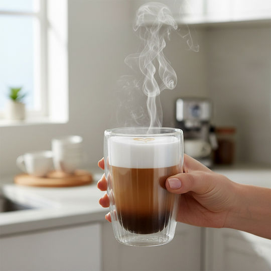 Excellent Houseware Set Brillen Kaffee / Freddo Glas 350ml 2 Stück