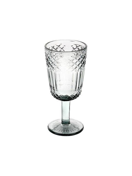 Zaros Set of Glasses for White Wine made of Glass in Gray Color Stemmed 300ml 6pcs