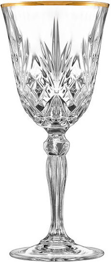 XM-Casa Set Pahare Vin Alb Cristaline Aurii 210ml 6 Bucăți