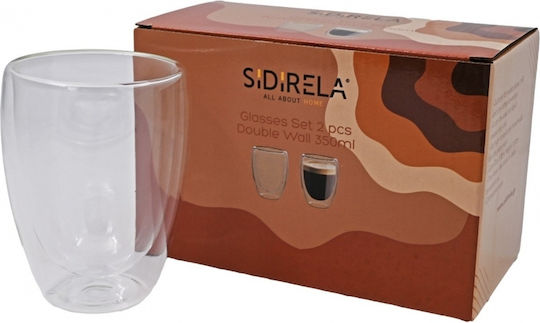Sidirela Set of Glass Water Glasses 350ml 2 Pieces