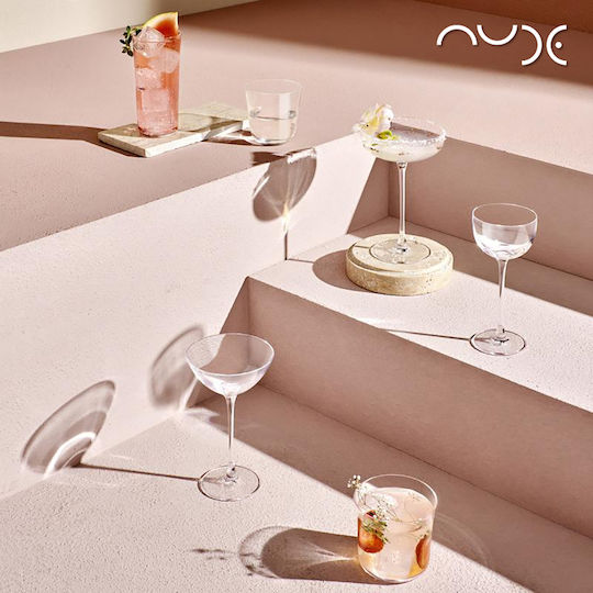 Espiel Nude Savage Set of Glasses Water made of Crystal in White Color 6pcs