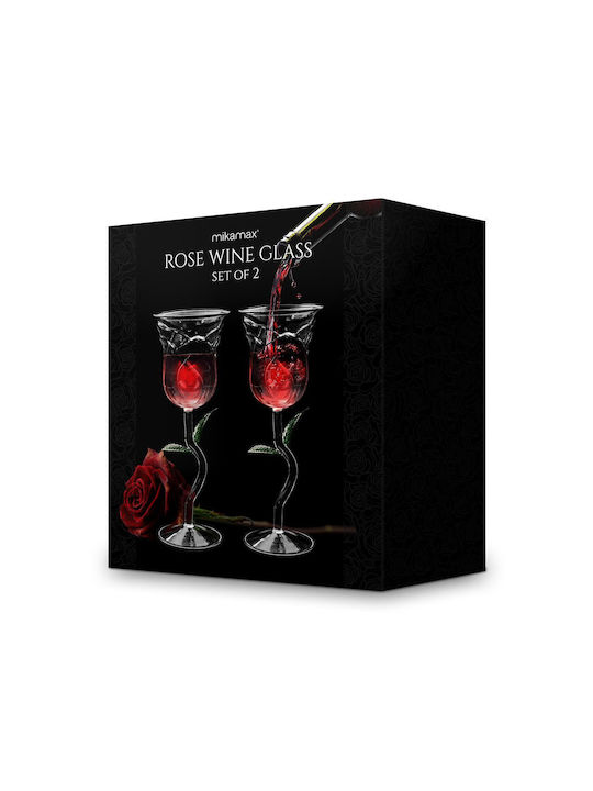Mikamax Set Glasses for White Wine from Crystal in Pink Colour 4 Pieces