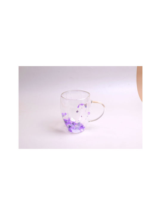 Чаша от Стъкло в Лилав Цвят 350ml