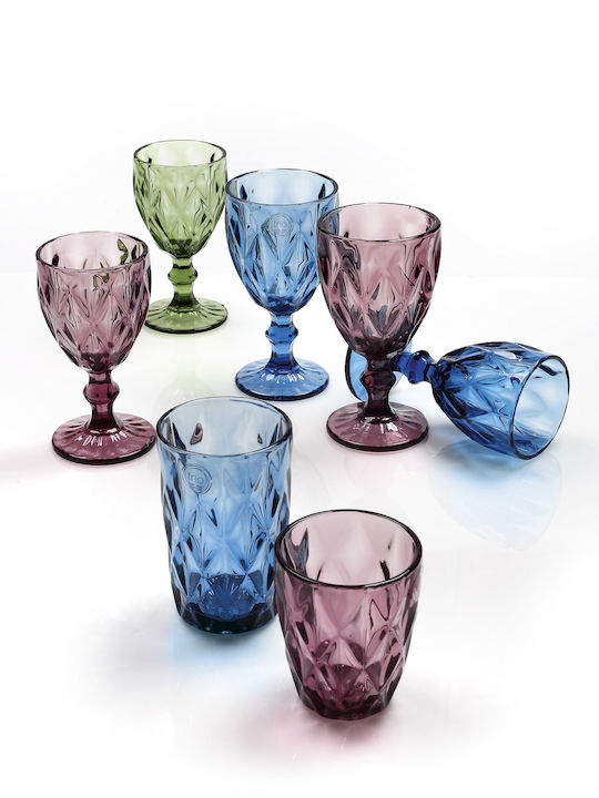 Cryspo Trio Kare Set of Glasses for White and Red Wine made of Glass in Gray Color Stemmed 230ml 6pcs