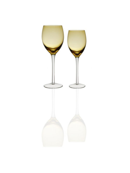 Cryspo Trio Irid Set of Glasses Water made of Glass in Honey Color 6pcs