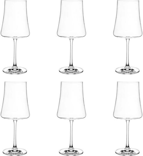 Crystalex CZ Xtra Beer Glass Set Goblets Glass Red 460ml 6 Pieces