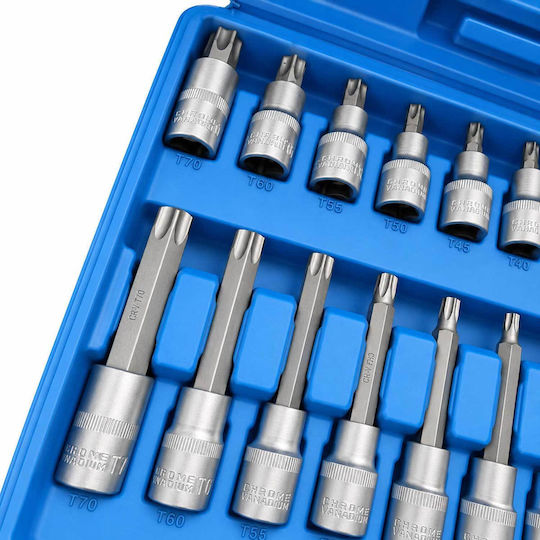 Σετ Καρυδάκια Μακριές Μύτες Torx 1/2" 32 Τμχ Gebo Tools