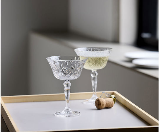 Lyngby Melodia Set Brillen Champagner Kelch Kristall 4 Stück