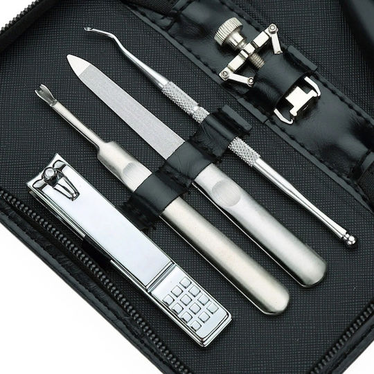 Set Profesional Manichiură Pedichiură 8 În 1 Foarfecă Pentru Unghii Îngroșate Din Oțel Inoxidabil Pilă Carcasă Premium