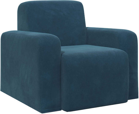 Sessel Samt Blau 88x90x77cm