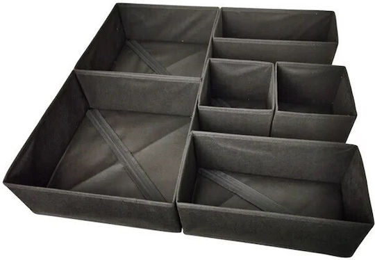 Stoff Schubladenorganisator für Unterwäsche / Socken / Krawatten in Schwarz Farbe 6Stück