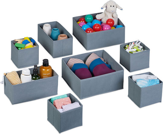 Relaxdays Organizator de Sertare Gri 13x28.5x28.5cm 8 Bucăți