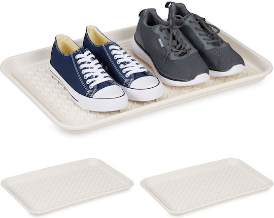 Relaxdays Husă de Depozitare pentru Pantofi în Culoare Albă 60x40cm 3 Bucăți