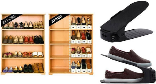 Plastic Shoe Stand in Black Colour 25x10x6cm 8 Pieces