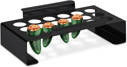 Relaxdays Grill Peppers Black 18 Peppers 7 X 24.5 X 16 Cm