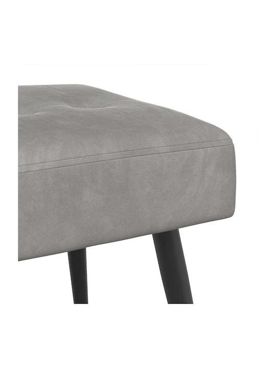 Velvet Dining Bench Light Grey 110x40x46cm