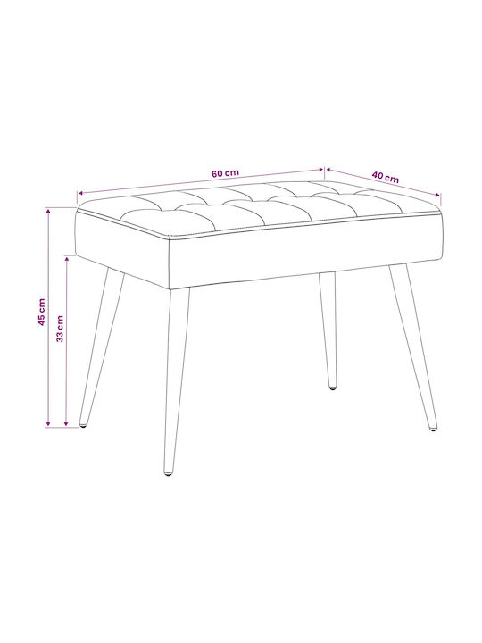 Velvet Red Dining Bench 60x40x45cm