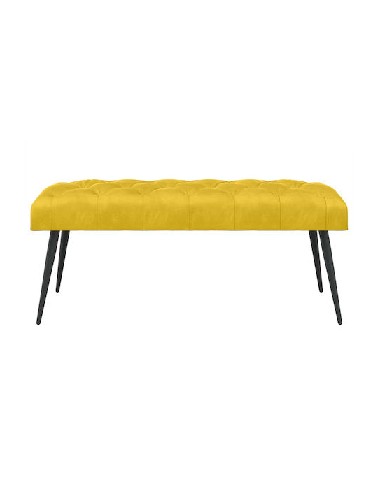 Velvet Yellow Dining Bench 110x40x46cm