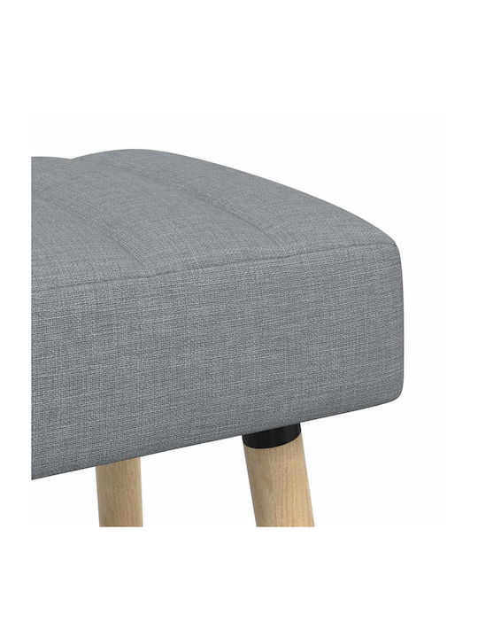 Dining Bench with Light Gray Fabric Upholstery 60x40x45cm