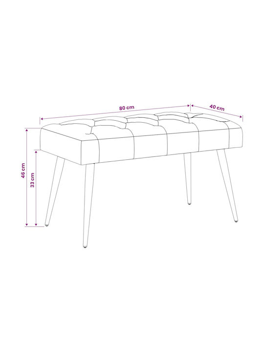 Velvet Yellow Dining Bench 80x40x46cm