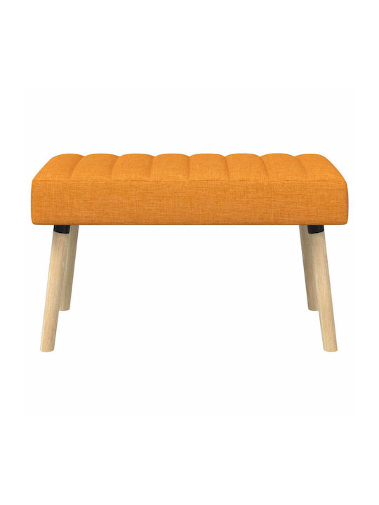 Dining Bench With Dark Yellow Fabric Upholstery 80x40x46cm