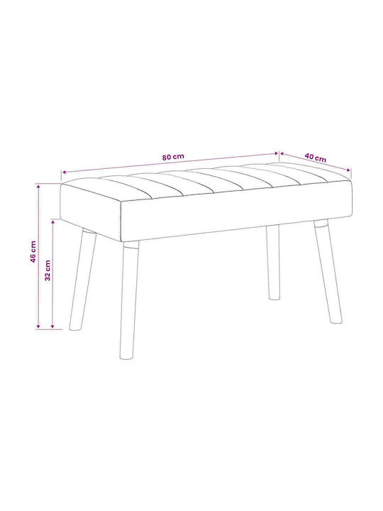 Bancă De Bucătărie Cu Material Textil Roz 80x40x46cm