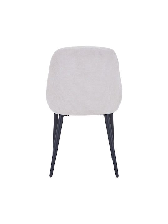 Larissia Dining Chair with Fabric Upholstery White 53x59x89cm