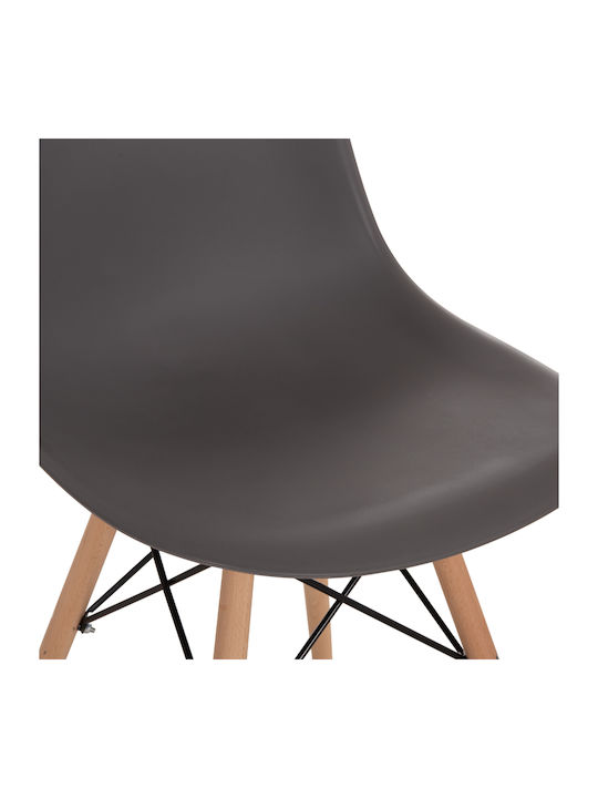 Twist Pp Καρέκλα Τραπεζαρίας Ξύλινη Γκρι 46x50x82εκ.