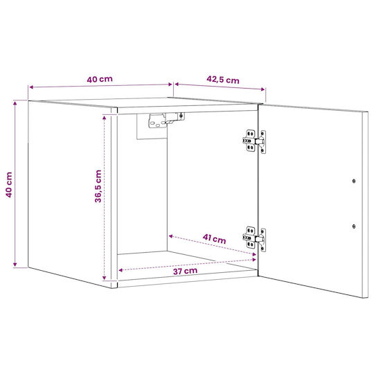 vidaXL Vanity Unit Without Sink W40xD42.5xH40cm Old Wood