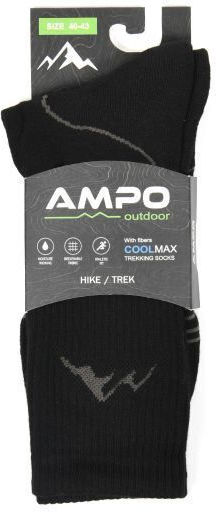 Чорапи Ampo Outdoor Coolmax R Trekking Черни