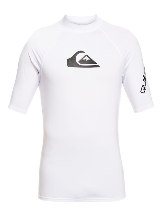 Quiksilver All Time UPF 50 Men Short Sleeve Sun Protection Shirt White