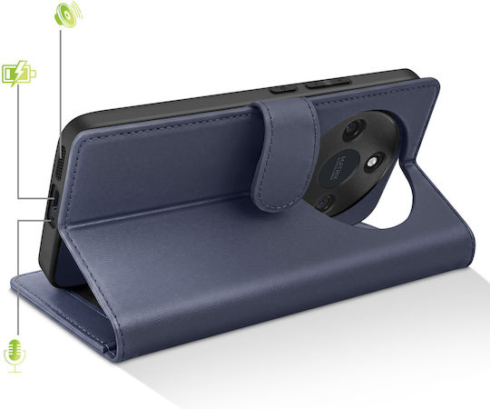 Mayaxess 2 In 1 Wallet Case Honor Magic 8 Lite Detachable Cover Night Blue