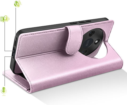 Mayaxess 2 În 1 Husa Wallet Honor Magic 8 Lite Capac Detasabil Roz Șampanie