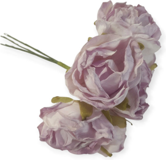 Set Mini Lilac Roses 3cm 6 Pieces