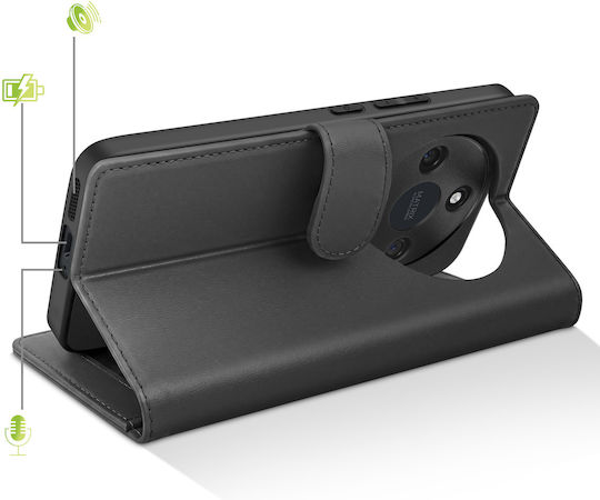 Mayaxess 2 In 1 Wallet Case Honor Magic 8 Lite Detachable Cover Black