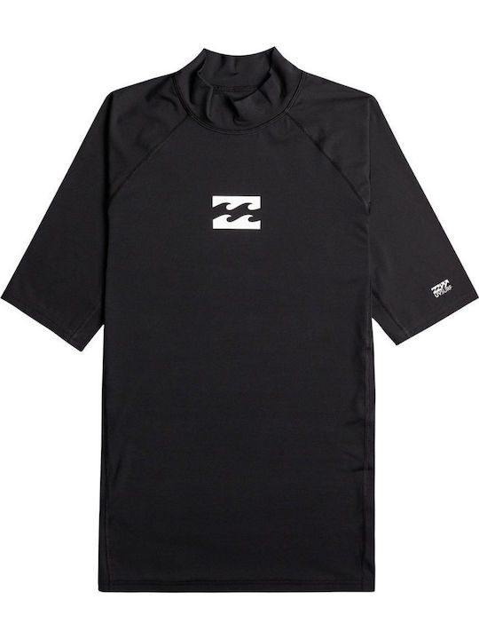 Billabong Waves All Day UPF 50 Men Short Sleeve Sun Protection Shirt Black