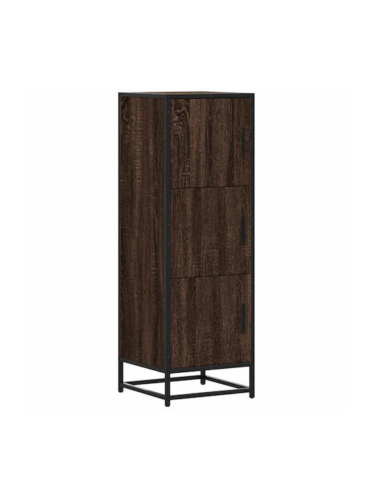 Wand Wohnzimmer Vitrine aus Holz & Metall mit Verglastem Braunen 35.5x35x106.5cm