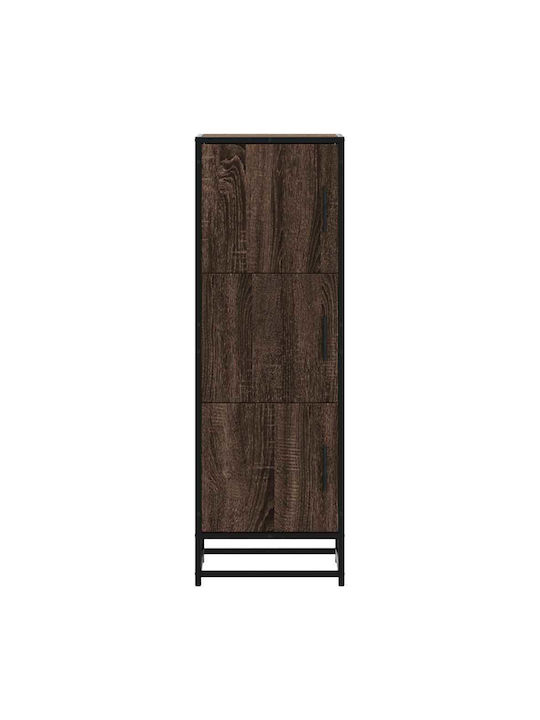 Wand Wohnzimmer Vitrine aus Holz & Metall mit Verglastem Braunen 35.5x35x106.5cm