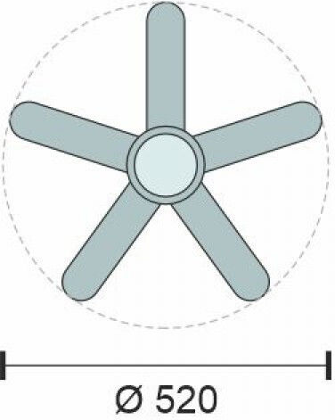 Spot Light Ventilator de Tavan 52cm cu Lumină Negru