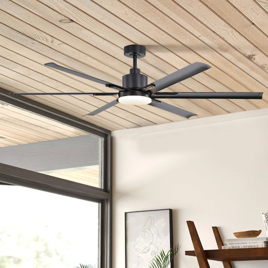 Aca Deckenventilator 165cm mit Leuchte Schwarz