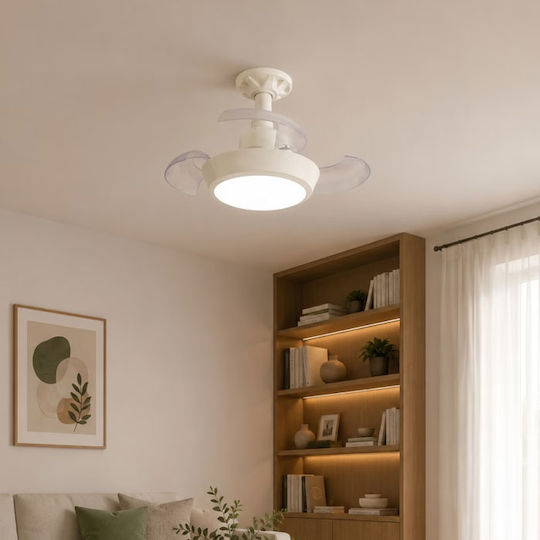 Eurolamp Ceiling Fan 42cm With White Light Fixture